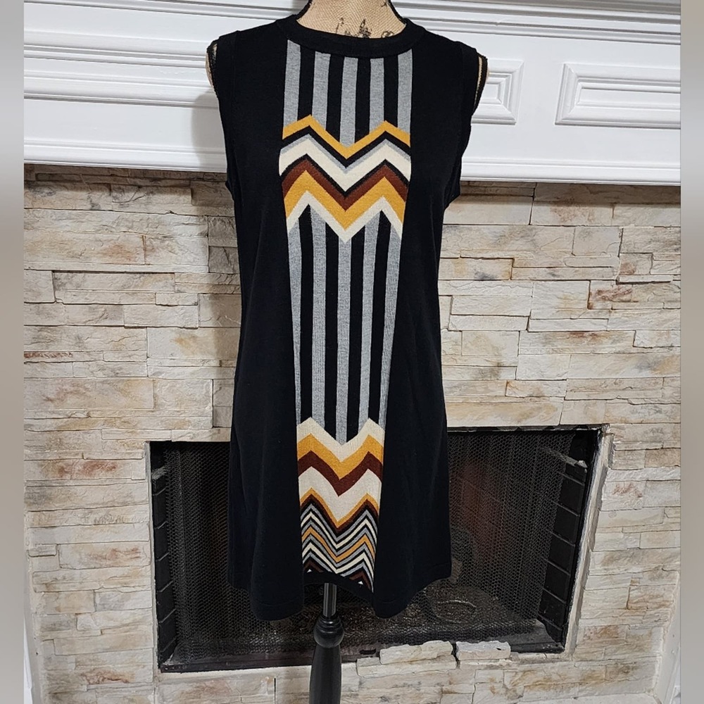 Missoni x Target crew neck chevron Sleeveless lightweight knit sweater dress Med
